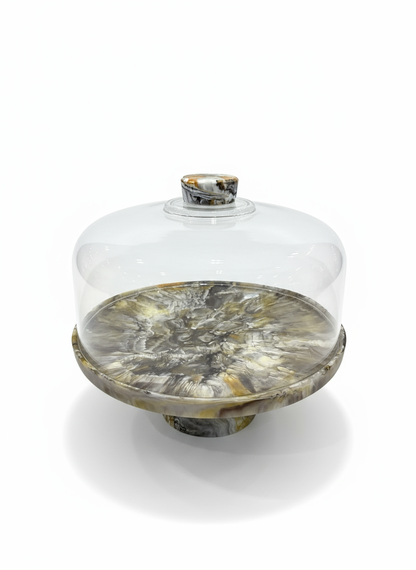 Cake Dome Glass with resin handle